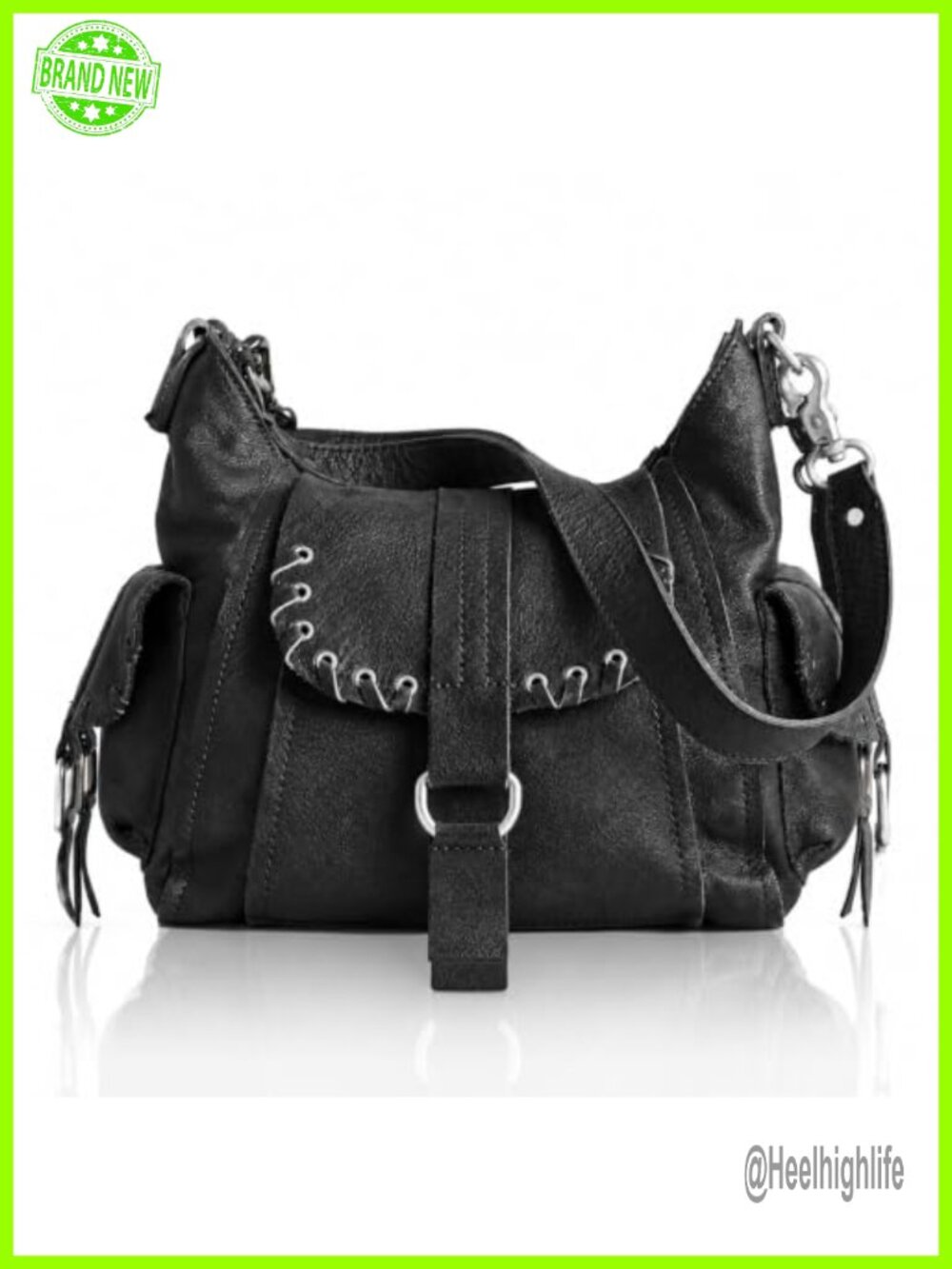 Distressed Vegan Leather Mini Tote Hobo Shoulder Bag with Straps